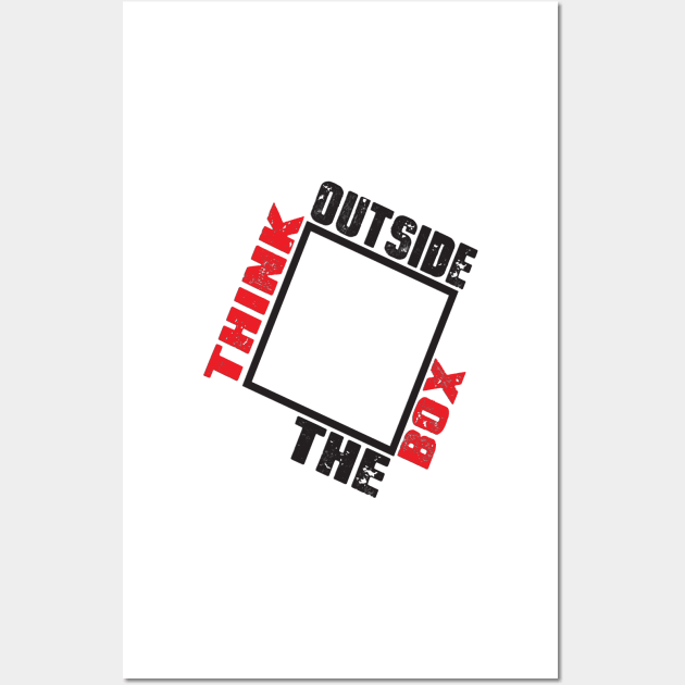Think outside the box Inspirational Corporate Short Quote Design Wall Art by creativeideaz